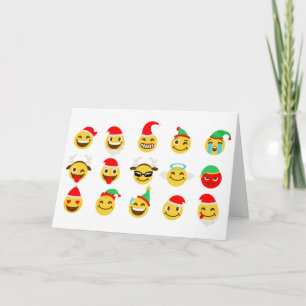 Cartão De Festividades xmas emoji faces felizes