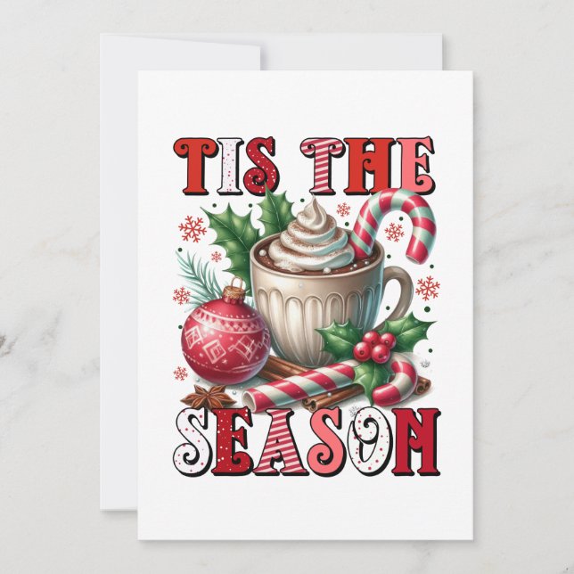 Cartão De Festividades Xmas Gift Tis The Season Hot Cocoa (Frente)