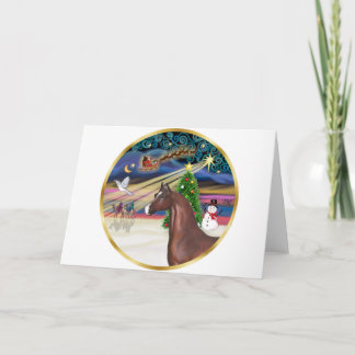 Cartão De Festividades Xmas Magic - Cavalo árabe castanho