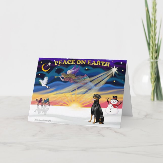 Cartão De Festividades XmasSunrise-Doberman 2-natural (Frente)