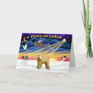 Cartão De Festividades XmasSunrise-WheatenTerrier2