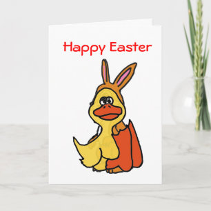 Cartão De Festividades XP - Felz pascoa Duck-bunny Card