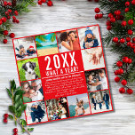 Cartão De Festividades Year In Review 12 Photo What A Year Family News<br><div class="desc">Your past year highlights are headline news so share them with your family and friends and send them your holiday and new year best wishes. Personalize with your 12 favourite photos,  news story and names to create a memorable,  fun holiday card. Designed by Thisisnotme©</div>