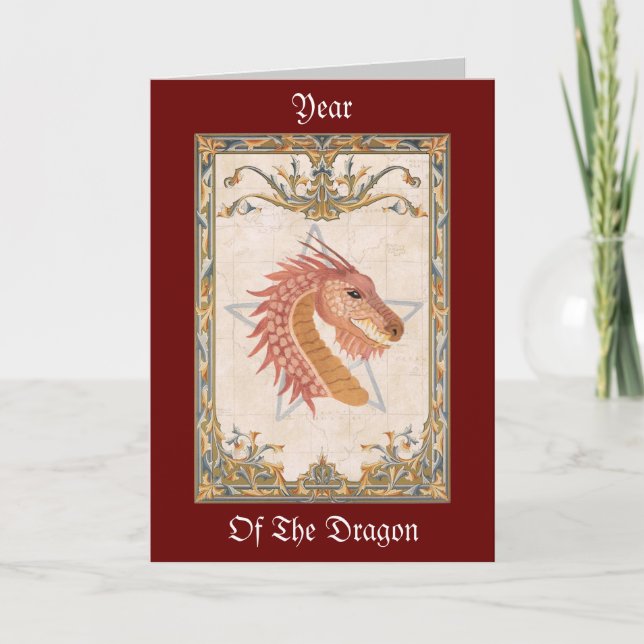 Cartão De Festividades Year of the Dragon Greeting Card (Frente)