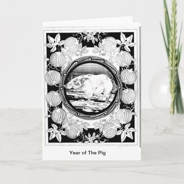 Cartão De Festividades Year of The Pig (Frente)
