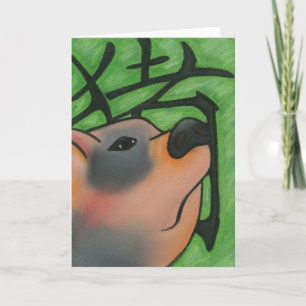 Cartão De Festividades Year of the Pig Greeting Card