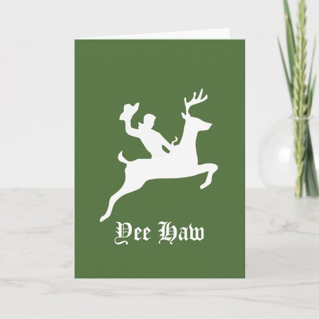 Cartão De Festividades Yee Haw Natal (Frente)