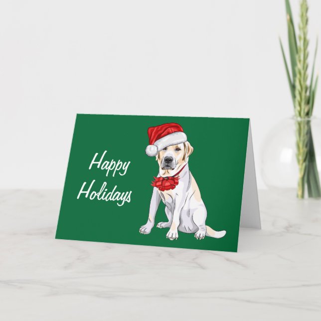 Cartão De Festividades Yellow Lab Christmas (customizable) (Frente)