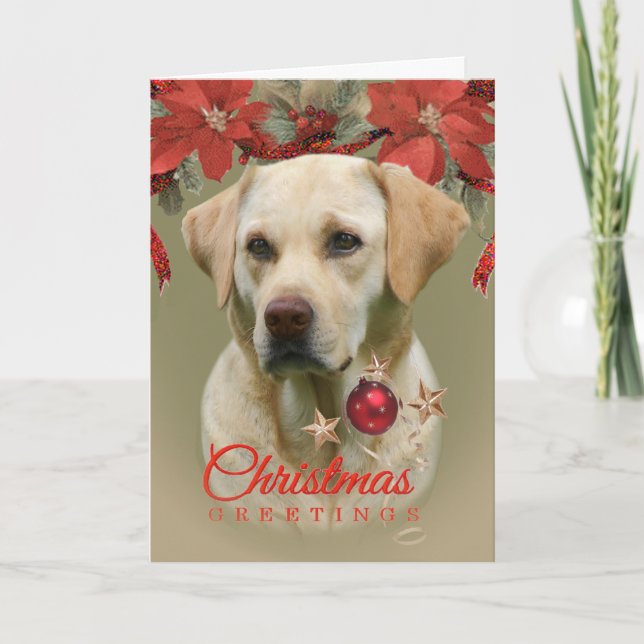 CARTÃO DE FESTIVIDADES YELLOW LAB CHRISTMAS GREETINGS CARDS (Frente)