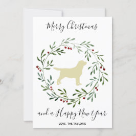 Cartão De Festividades Yellow Labrador Elegant Dog Feliz Natal