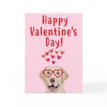 Yellow Labrador Retriever Valentine's Day Card