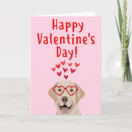 Cartão De Festividades Yellow Labrador Retriever Valentine's Day Card