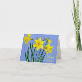 Cartão De Festividades Yellow painted Daffodils Easter card