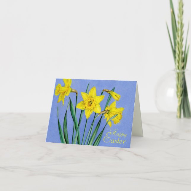 Cartão De Festividades Yellow painted Daffodils Easter card (Frente)
