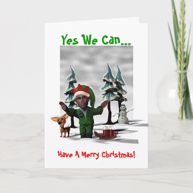 Cartão De Festividades Yes We Can..., Have A Merry Christmas! (Frente)