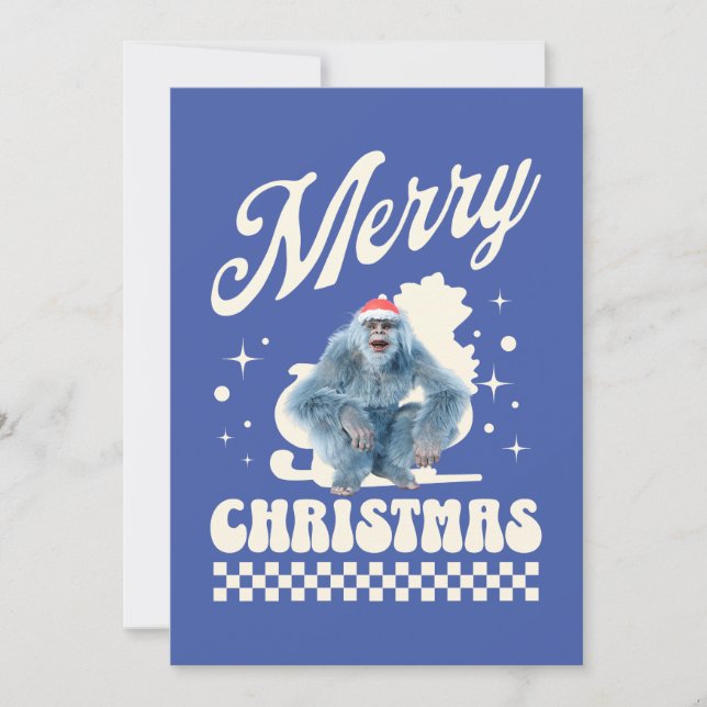 Cartão De Festividades Yeti Engraçado - Feliz Natal (Frente)