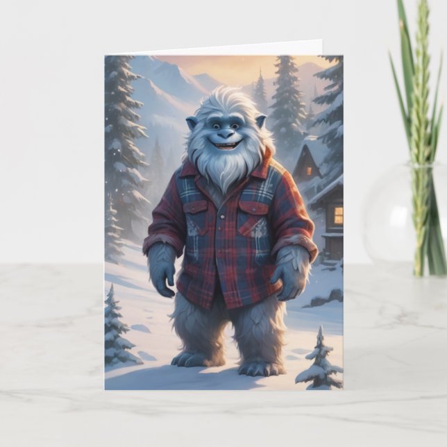 Cartão De Festividades Yeti Feliz (Frente)