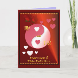 Cartão De Festividades Yin and Yang in Valentine Hot Pink- Card