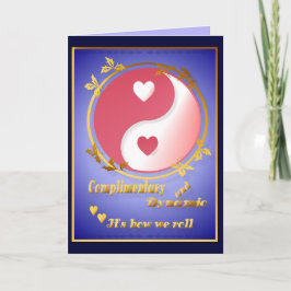Cartão De Festividades Yin and Yang in Valentine Hot Pink-Card