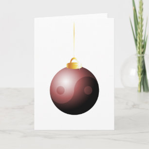 Cartão De Festividades Yin Yang Christmas Ball em vermelho