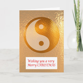 Cartão De Festividades YIN YANG DOURADO: Feliz Natal Feliz Ano Novo
