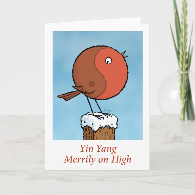 Cartão De Festividades Yin Yang Merrily no High Card (Frente)