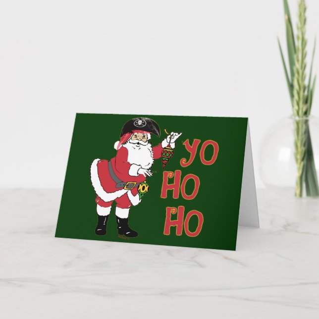 Cartão De Festividades Yo Ho Ho Santa Card (Frente)