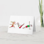 Cartão De Festividades Yoga Christmas Card<br><div class="desc">This fun Christmas card shows how Santa and the gang train all year long for the big day!</div>