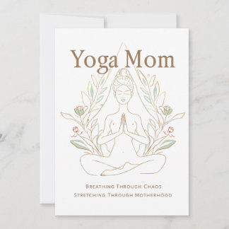 Cartão De Festividades Yoga Mom Breathing Through Motherhood