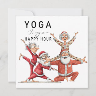 Cartão De Festividades Yoga Natal Papai Noel Posando