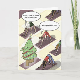 Cartão De Festividades Yoga Tree Pose Holiday Card