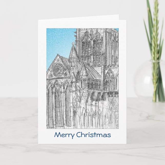 Cartão De Festividades York Minster Christmas Card with GREETING (Frente)