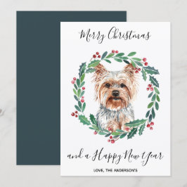 Cartão De Festividades Yorkshire Terrier Dog Elegant Felry Christmas