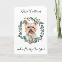 Yorkshire Terrier Merry Christmas Trendy Dog Holid