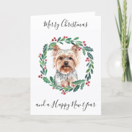 Cartão De Festividades Yorkshire Terrier Merry Christmas Trendy Dog Holid