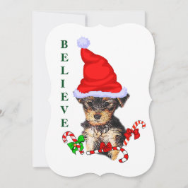Cartão De Festividades Yorkshire Terrier Natal