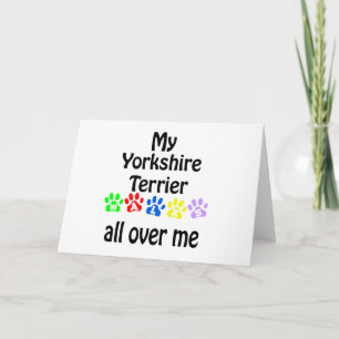 Cartão De Festividades Yorkshire Terrier Walks Design