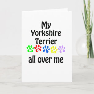 Cartão De Festividades Yorkshire Terrier Walks Design
