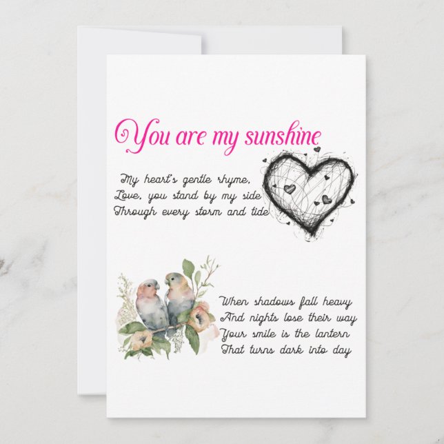 Cartão De Festividades You are my Sunshine greetings card  (Frente)