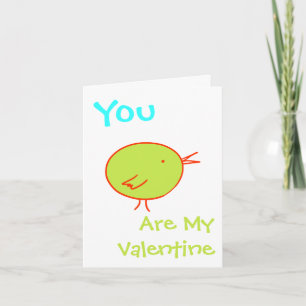 Cartão De Festividades You Are My Valentine Green Bird Card