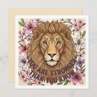 Cartão De Festividades You Are Strong Personalized Lion Card