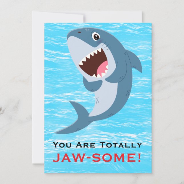 Cartão De Festividades You Are Totally JAW-SOME Funny Shark Valentine's  (Frente)