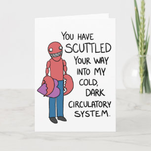 Cartão De Festividades "You have scuttled..." crustacean valentine