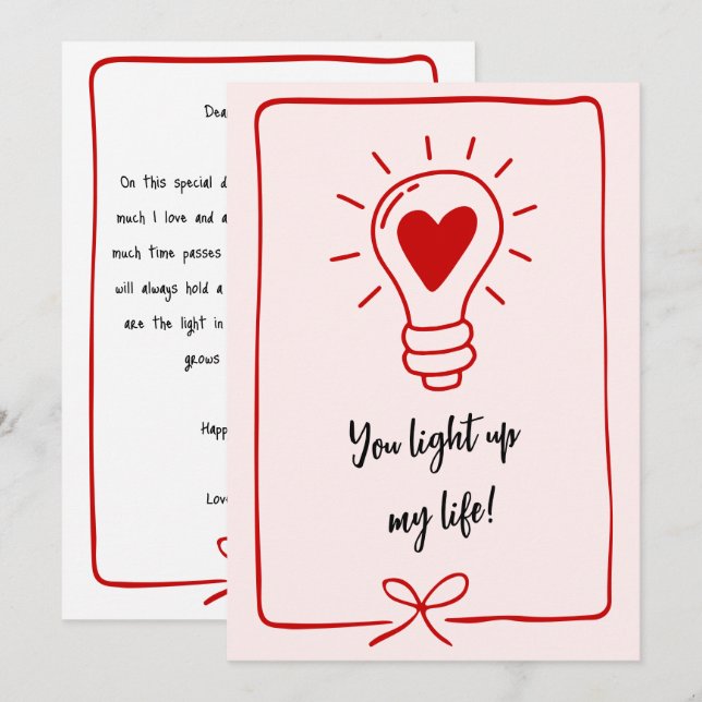 Cartão De Festividades You Light Up My Life Funny Saying Valentines Day (Frente/Verso)