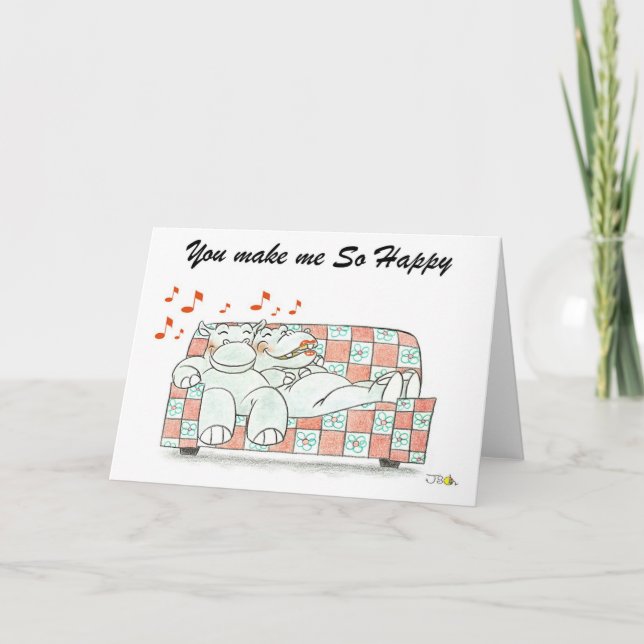 Cartão De Festividades You make me so happy (Frente)
