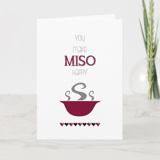 Cartão De Festividades You Make MISO Happy Valentine's Day Card (Frente)