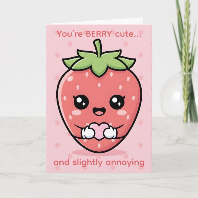 Cartão De Festividades You’re Berry Cute — Funny Valentine’s Day (Frente)