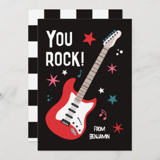 Cartão De Festividades You rock guitar classroom valentine's day card