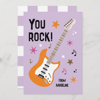 Cartão De Festividades You rock guitar classroom valentine's day card