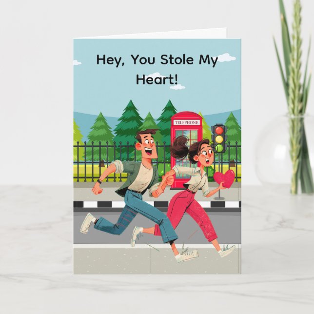 Cartão De Festividades "You Stole My Heart" Valentine card (Frente)